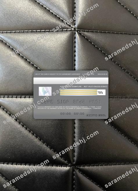 Cambodia Union Commercial bank visa card photolook back